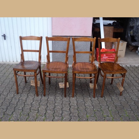 4 sedie thonet vienna di colore chiaro sedie restaurate di epoca primi 900 con lettera di riferimento SD con altezza seduta 47